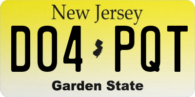 NJ license plate D04PQT