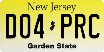 NJ license plate D04PRC