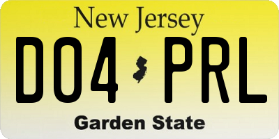 NJ license plate D04PRL