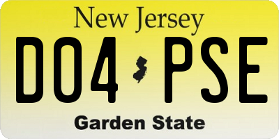 NJ license plate D04PSE
