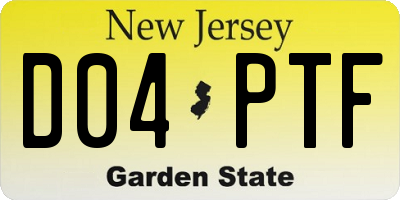 NJ license plate D04PTF