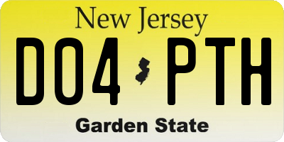 NJ license plate D04PTH