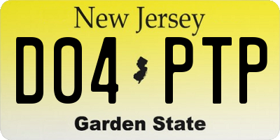 NJ license plate D04PTP
