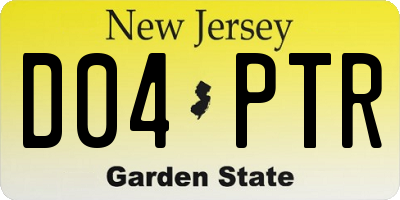NJ license plate D04PTR