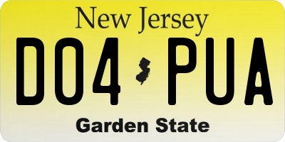 NJ license plate D04PUA