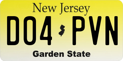 NJ license plate D04PVN