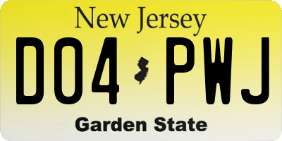 NJ license plate D04PWJ