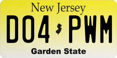 NJ license plate D04PWM