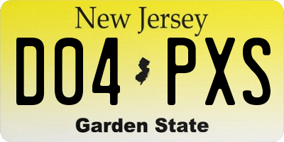 NJ license plate D04PXS