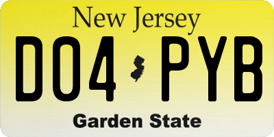 NJ license plate D04PYB