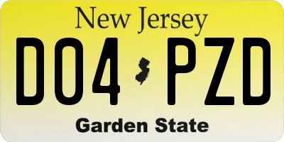 NJ license plate D04PZD