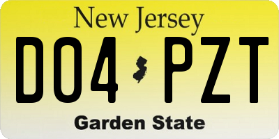 NJ license plate D04PZT
