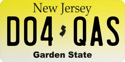 NJ license plate D04QAS