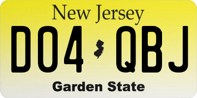 NJ license plate D04QBJ