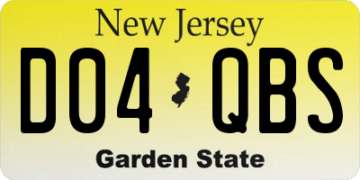 NJ license plate D04QBS