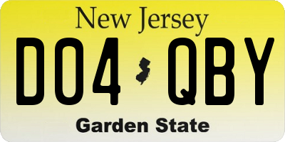 NJ license plate D04QBY