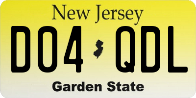 NJ license plate D04QDL