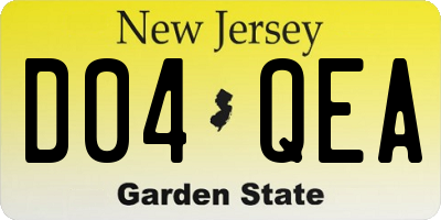 NJ license plate D04QEA