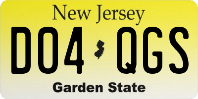 NJ license plate D04QGS