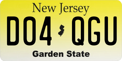 NJ license plate D04QGU
