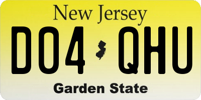 NJ license plate D04QHU