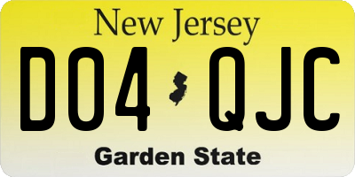 NJ license plate D04QJC