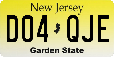 NJ license plate D04QJE