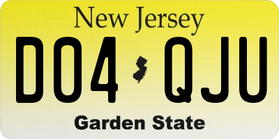 NJ license plate D04QJU