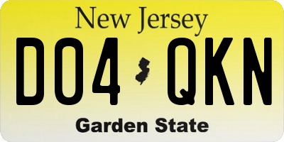 NJ license plate D04QKN