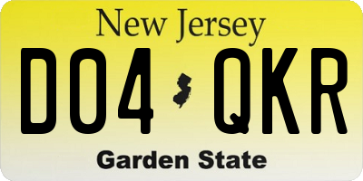 NJ license plate D04QKR