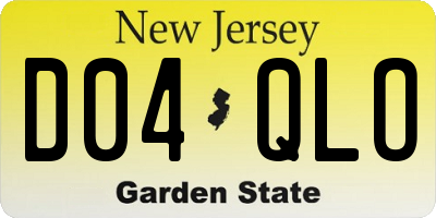 NJ license plate D04QLO