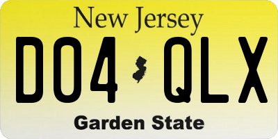 NJ license plate D04QLX