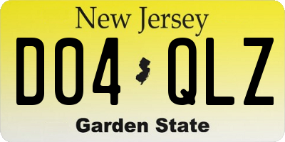 NJ license plate D04QLZ