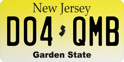 NJ license plate D04QMB
