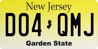 NJ license plate D04QMJ