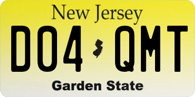 NJ license plate D04QMT