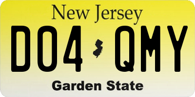 NJ license plate D04QMY