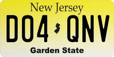 NJ license plate D04QNV