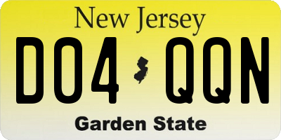NJ license plate D04QQN