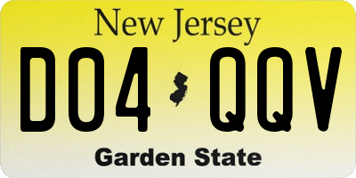 NJ license plate D04QQV