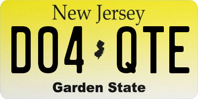 NJ license plate D04QTE