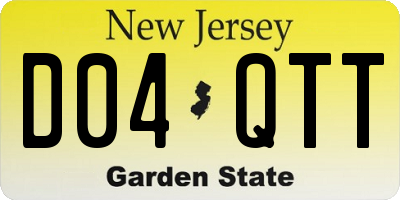 NJ license plate D04QTT