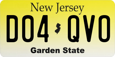 NJ license plate D04QVO