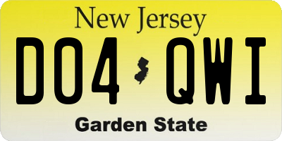 NJ license plate D04QWI