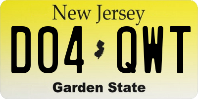 NJ license plate D04QWT