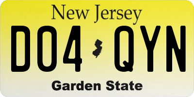 NJ license plate D04QYN