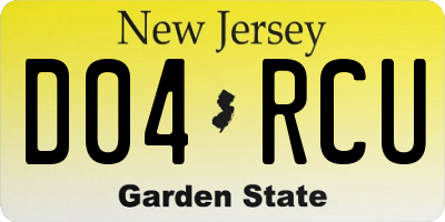 NJ license plate D04RCU