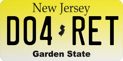 NJ license plate D04RET