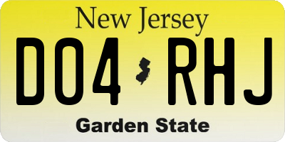 NJ license plate D04RHJ