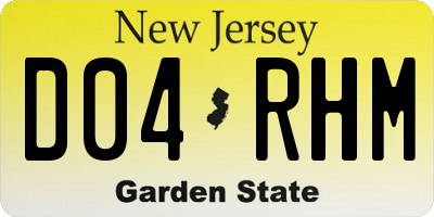 NJ license plate D04RHM